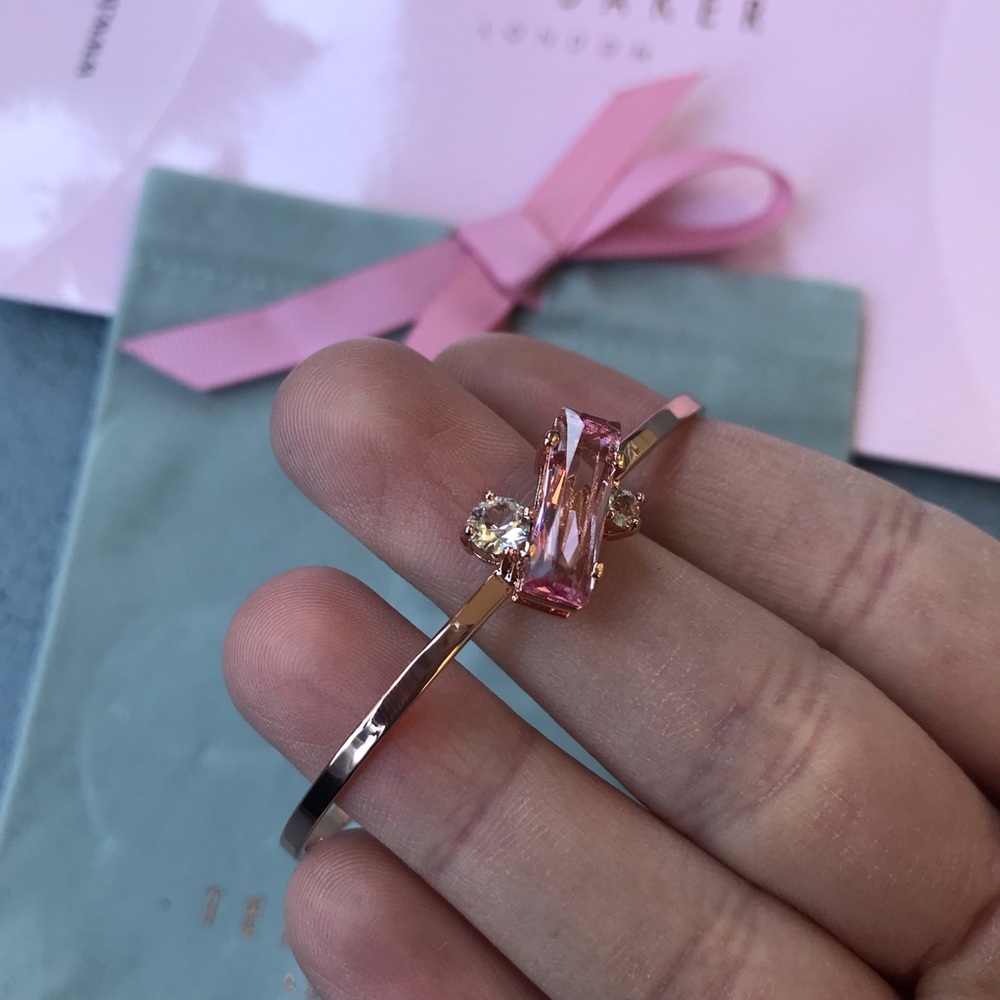 Ted Baker Pink Crystal Baguette Rose Gold Cuff